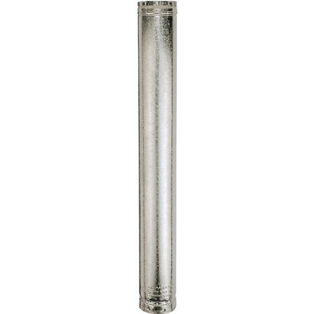 Ameri-Vent 3E5 Type B Gas Vent Pipe, 3 in OD, 5 ft L, Galvanized Steel 300000